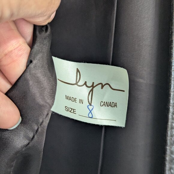 Vintage Sybille Lyn Brown Women's Croc Leather Jacket Size 8 Button Down - Picture 7 of 7